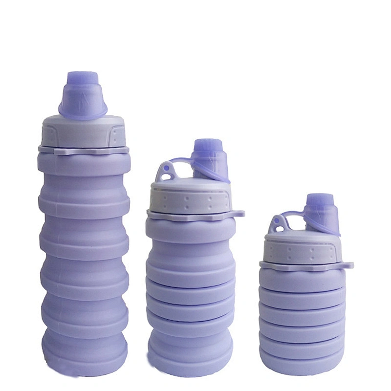 Custom Eco-friendly Leakproof Foldable Silicone Outdoor Sport Collapsible Water Bottle Silicone BPA free Telescopic cup