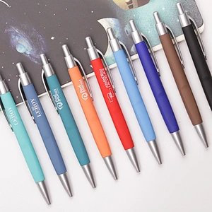 Customized screen silk printed logo for free promotion gifts idea  advertising Plastic press ballpoint pen
