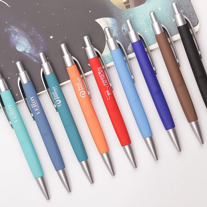 Customized screen silk printed logo for free promotion gifts idea  advertising Plastic press ballpoint pen
