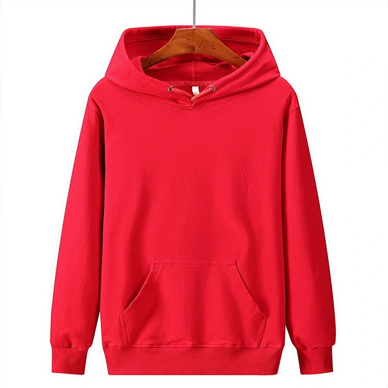 Custom design logo heavy warm winter top wear unisex solid color casual pullover hoodie