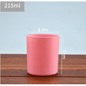 New Design  215ml  Scented Candles Glass Jar Empty Storage Container Wholesale DIY Glass Jar Scented Candles Flame ColoredJar