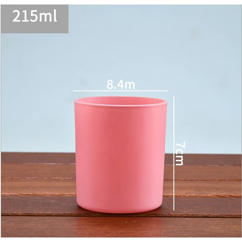 New Design  215ml  Scented Candles Glass Jar Empty Storage Container Wholesale DIY Glass Jar Scented Candles Flame ColoredJar