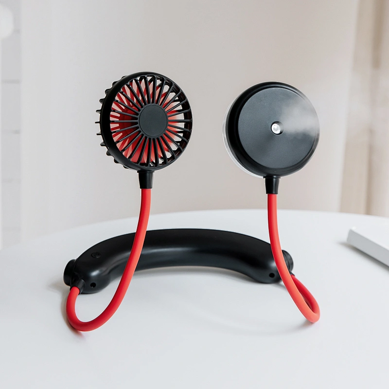 2020 hot sale Rechargeable Battery Operated Neck Fan Portable Fan ,Hand Free Small  With Humidifier  fan