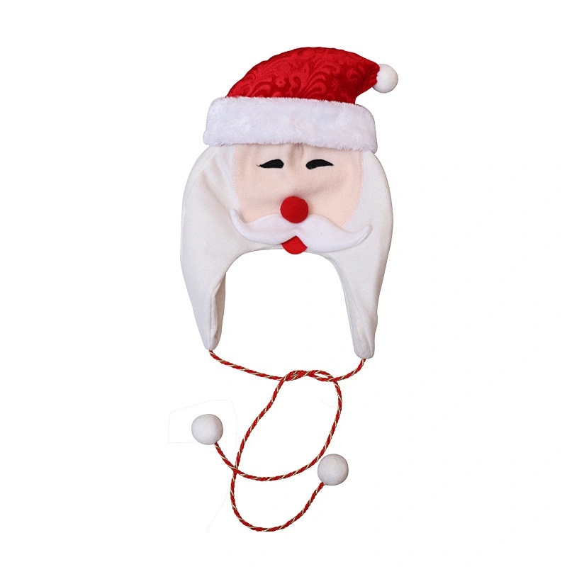 Christmas tree hats decorated adult children's hats children's drawstring cartoon Snowman moose Santa hat