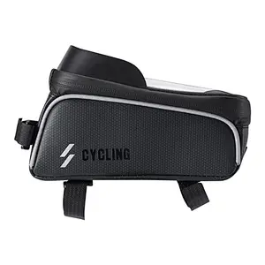 Customized bicycle top tube bag with headset hole sunshield anti-splash water top bag touch screen