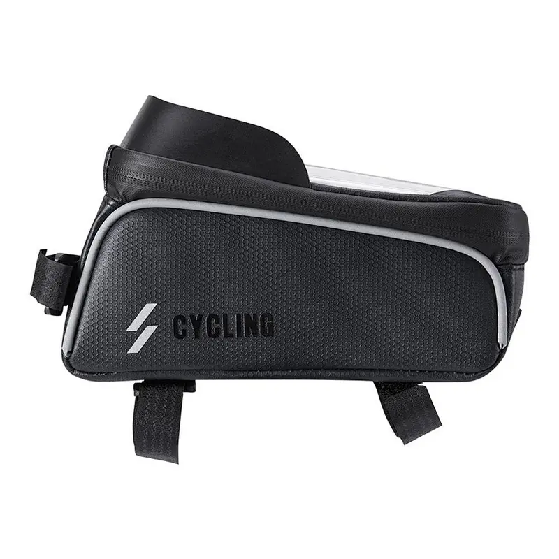 Customized bicycle top tube bag with headset hole sunshield anti-splash water top bag touch screen