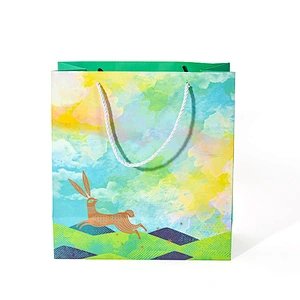 Elegant personalized  custom logo gift bags shopping gift bag promotion Ribbon Handles Gift Bags