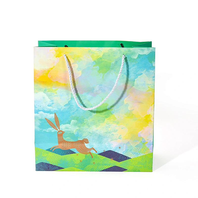 Elegant personalized  custom logo gift bags shopping gift bag promotion Ribbon Handles Gift Bags