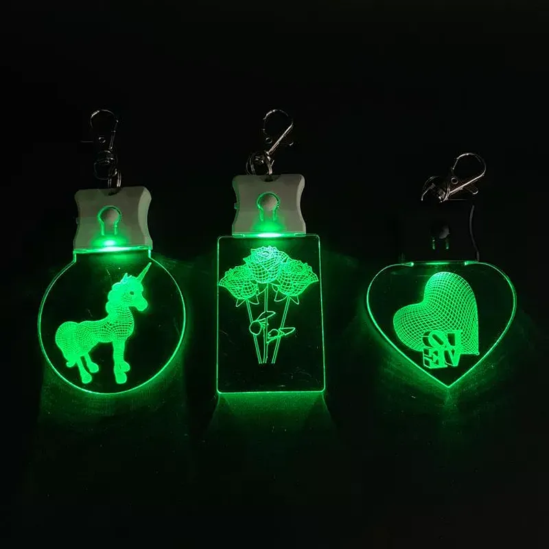 Factory high quality Direct custom logo High-Quality Crystal Wedding Gift led  Keychain promotion gift keychain