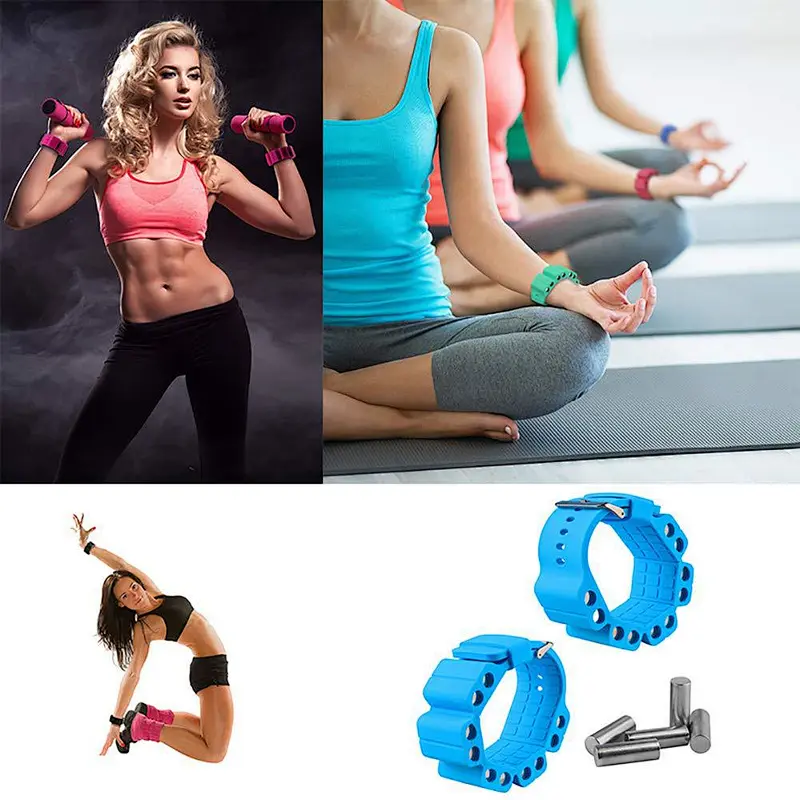 High Quality Custom logo Silicone  Ankle Wrist Strength Training Adjustable Fitness promotion gift  yoga Wristband