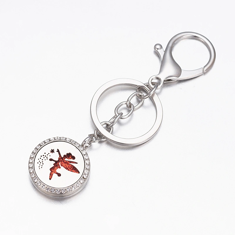 Fashion Stainless Steel Aromatherapy Keychain Hot Sale  Keychain Wholesale OEM Essential Oil Diffuser Gift