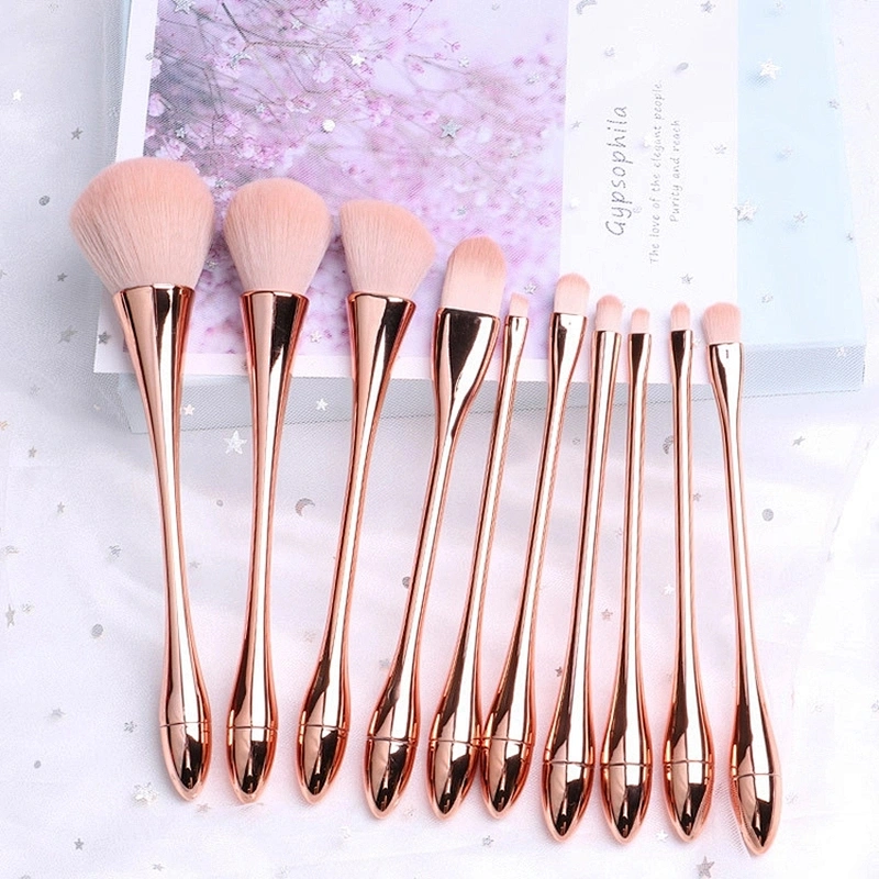 Wholesale Custom Logo Professional Makeup Brush set 10 Piece With Makeup Beauty Brushes Packaging Bag