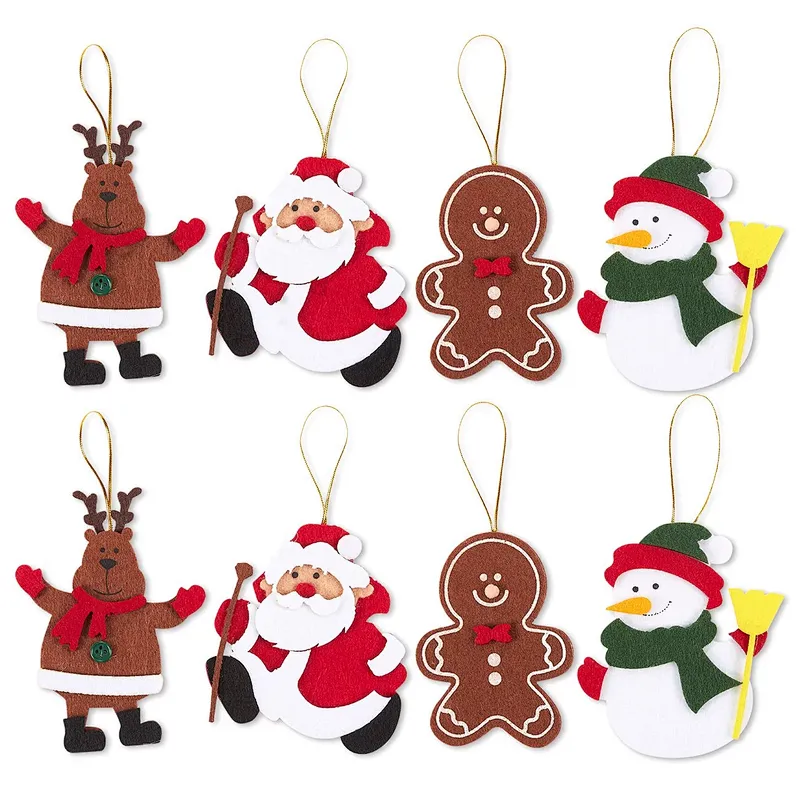 Fashion custom handmade felt craft Christmas tree decoration Wall-mounted Santa cute Claus Reindeer snowman