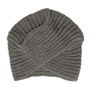 High Quality Vintage Fashion Winter Warm Soft Knit hat Beanie Cross  knit hat Lady knitted warm hat