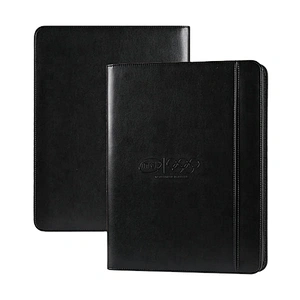 Custom luxury logo  Business Briefcase promotion gift File Folder Portfolio a4 Leather hardcover File Folder