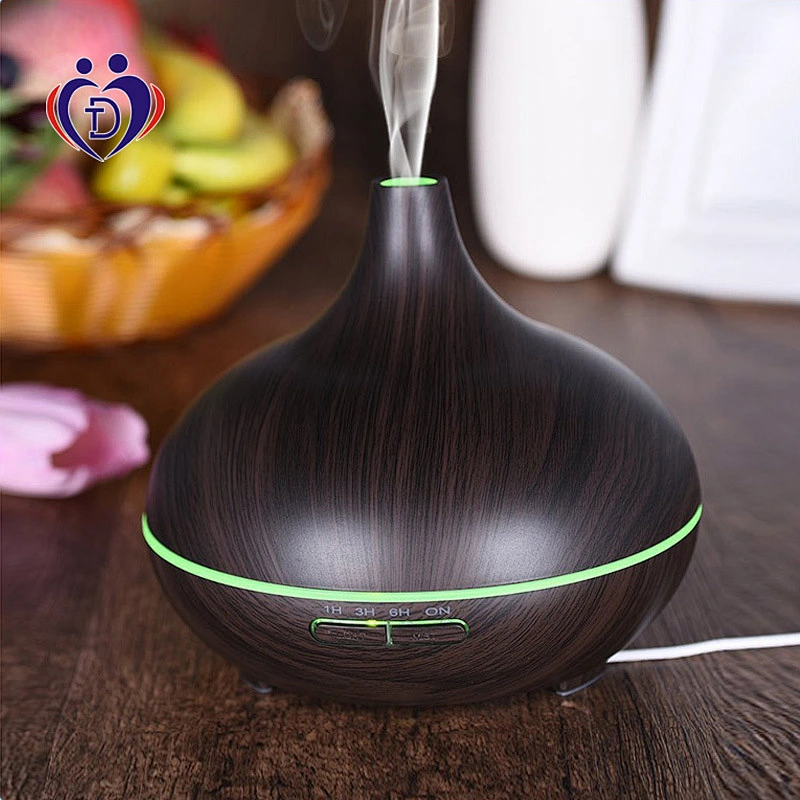 300ml 7 Color LED wood grain oil diffuser aroma essential ultrasonic  aromatherapy aroma diffuser