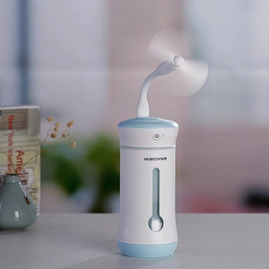 Promotional Gift USB Office Essential Oil Diffuser With Mini Fan LED Lamp Air Humidifier