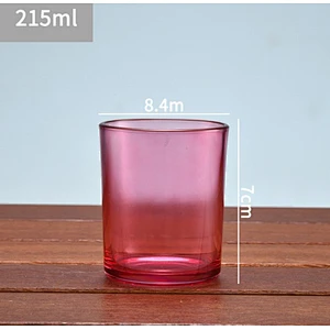 New Design  215ml  Scented Candles Glass Jar Empty Storage Container Wholesale DIY Glass Jar Scented Candles Flame ColoredJar