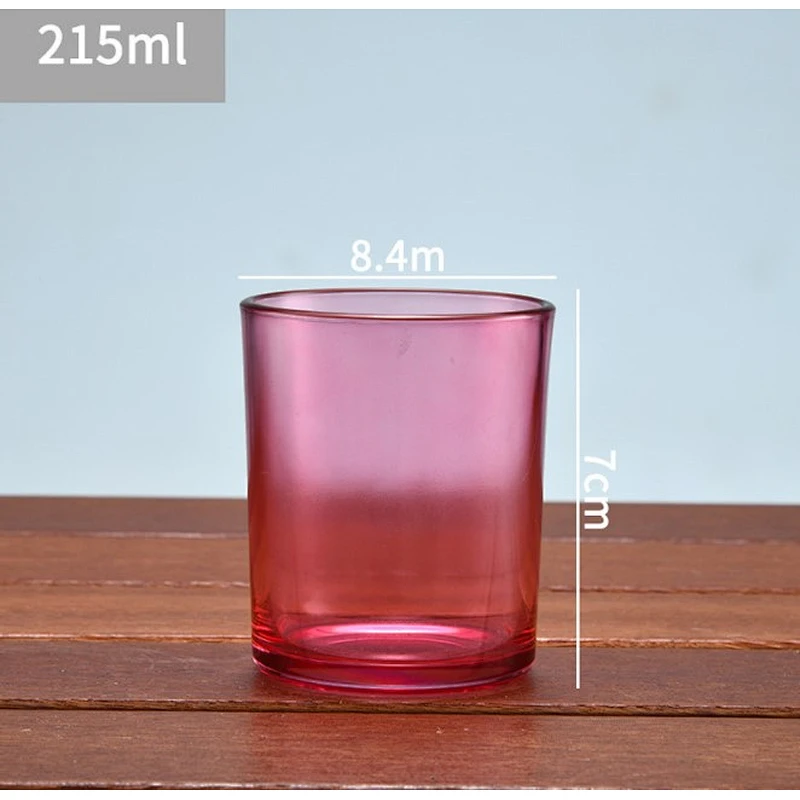 New Design  215ml  Scented Candles Glass Jar Empty Storage Container Wholesale DIY Glass Jar Scented Candles Flame ColoredJar