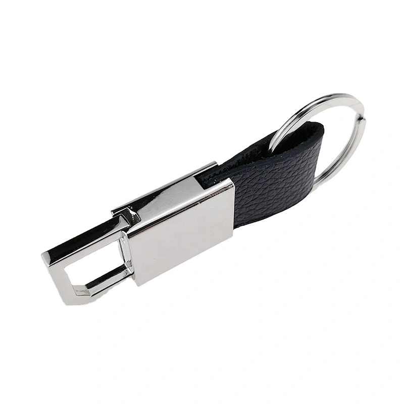 Top Sales High Quality luxury custom blank metal and leather car keychain key  promotional gift keychain