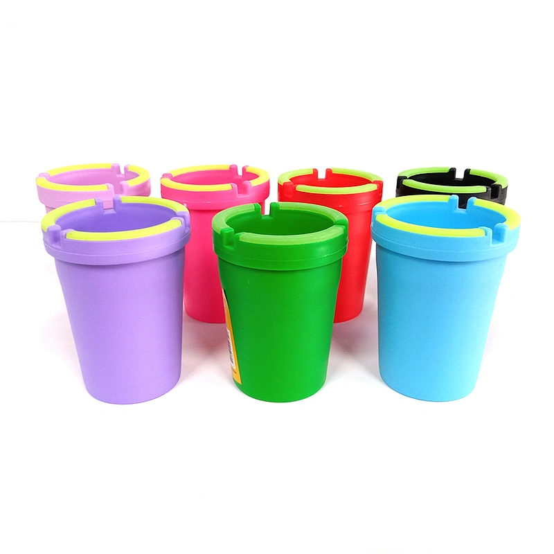 Promotion gift for new ABS Ashtray  color fluorescent trash can Smokeless Easy Clean  Ashtray