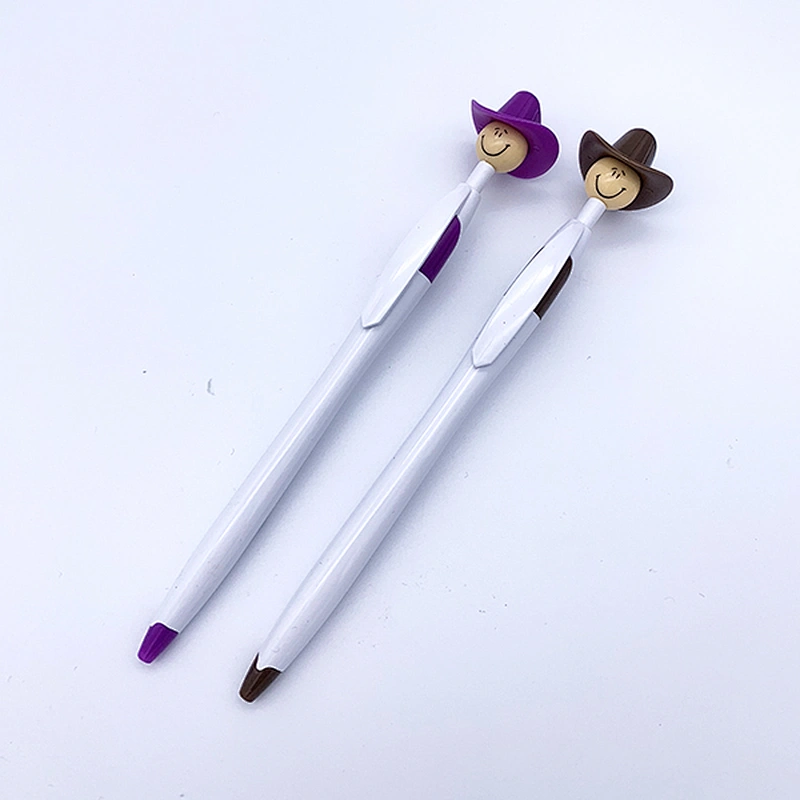 Plastic ballpoint toy cowboy hat pen, creative student advertising pen, customizable logo pen