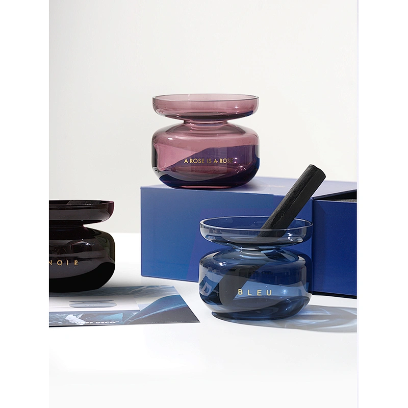 Luxurious Gift Set Reed Diffuser Set Glass Jar Thicken Charcoal Stick 3 Different Flavors Aroma Reed Diffuser Air Refresher