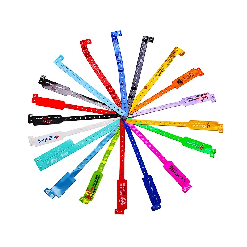 Hot sale high quality Promotional adjustable PVC Wristbands disposable Custom Logo adult and kid  Wristbands