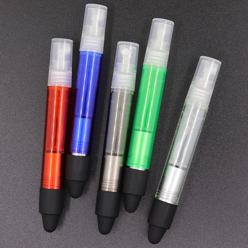 New capacitive alcohol  hand sanitize custom  advertising gift plastic disinfection spray ballpoint pen