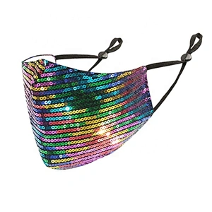 Promotional items Fashion sequin fabric Ma sk Washable extra soft breathable ma sk adjustable ear loop