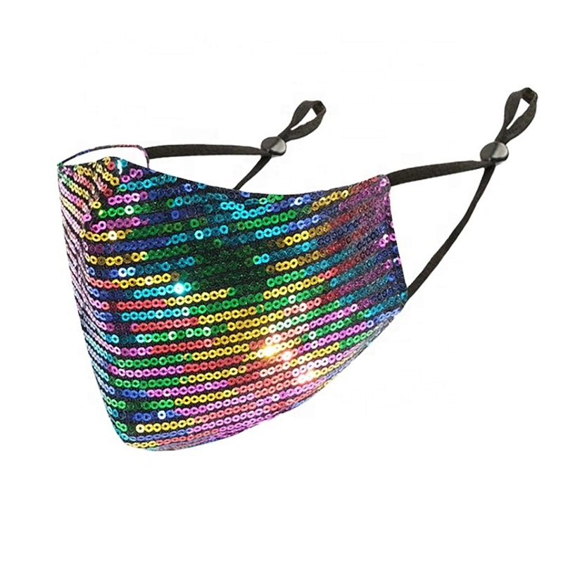 Promotional items Fashion sequin fabric Ma sk Washable extra soft breathable ma sk adjustable ear loop
