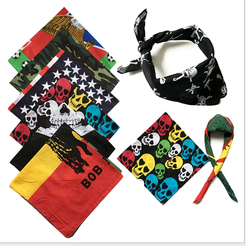 Fashion custom made multifunctional motorcycle cotton printed fabric western bandanas