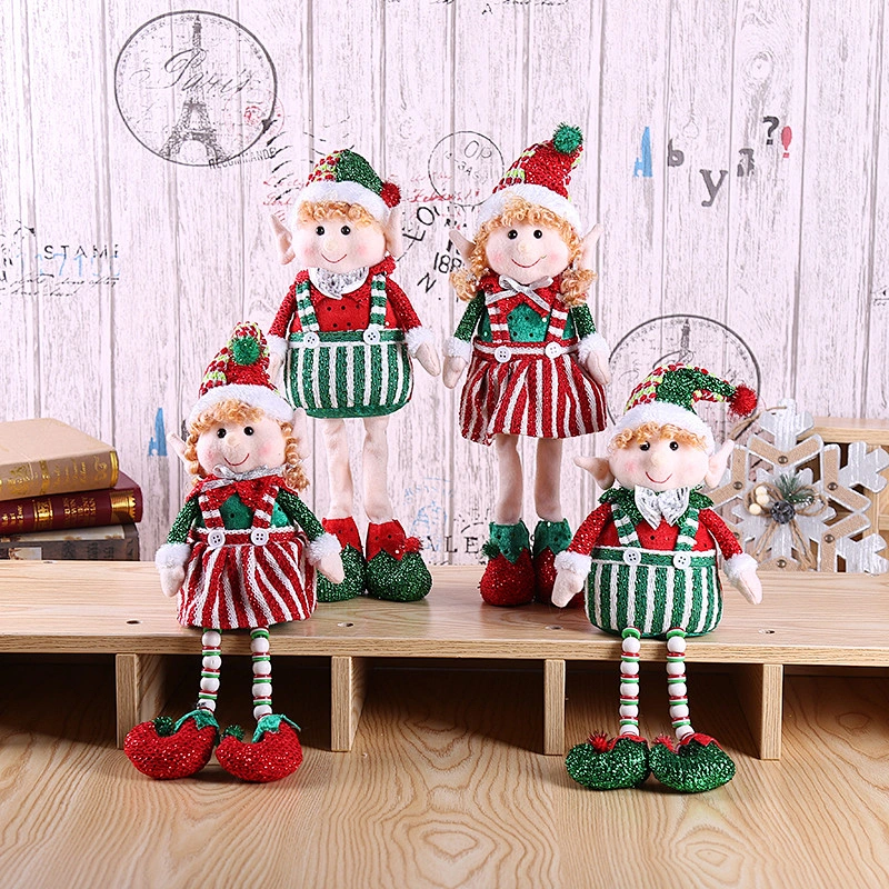 wholesale stock Cute long feet elf doll decorations Christmas stand posture elves Christmas decorations