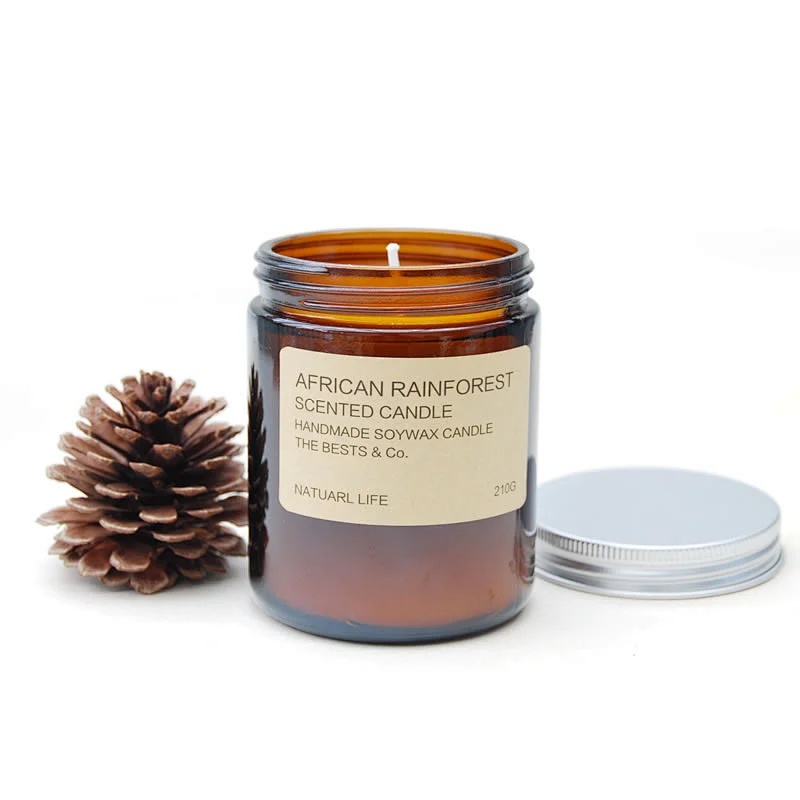 High quality Wholesale Amber Round Empty Decoration Glass Candle Jars Aromatherapy Containers Candles jar