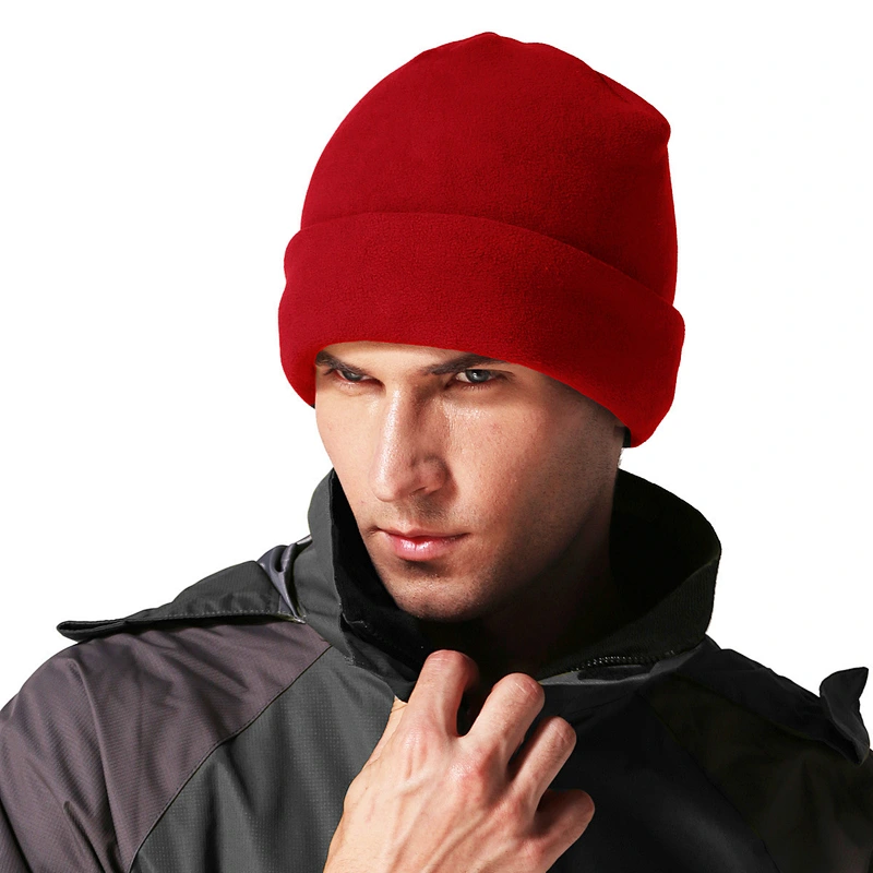 New Arrival Top Quality Warm Fashion Men's Polar Fleece Beanie Winter Hat Outdoor, Skiing, Trendy Hat Custom Logo