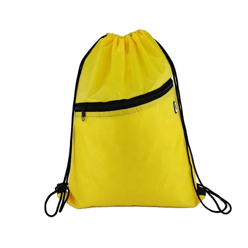 Lock rope polyester waterproof bag custom sports backpack with drawstring laundry bag
