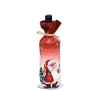New Christmas decoration wine set creative cartoon printing Santa Claus wine cover