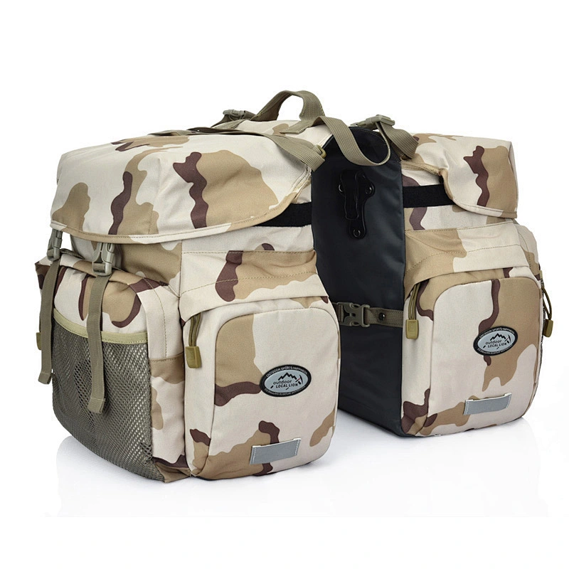 Custom outdoor waterproof large capacity backpack cross-country transport cycling bicycle saddle seat bag rear rack bag