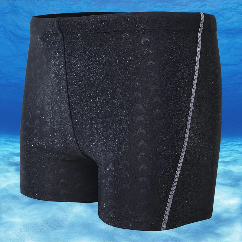 Promotional Gift New style spliced comfortable men's swimming trunks fashionable flat-angle high-stretch men's swimwear