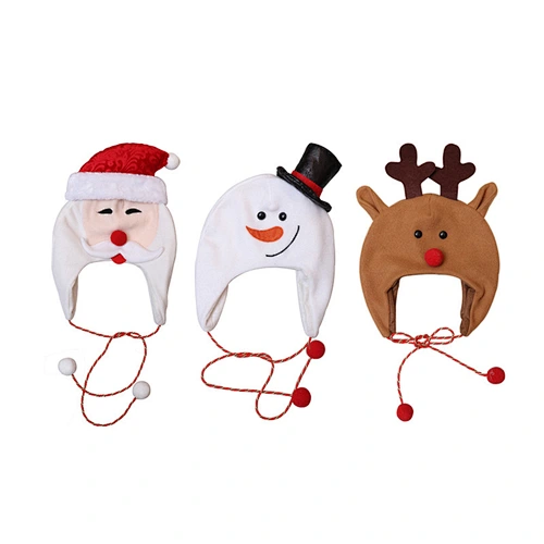 Christmas tree hats decorated adult children's hats children's drawstring cartoon Snowman moose Santa hat