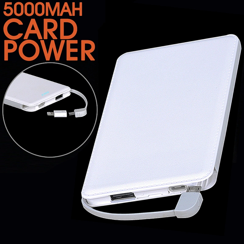 High quality 2 in 1  power bank charger Leathering 5000mah power bank portable Ultra Slim  mobile power bank