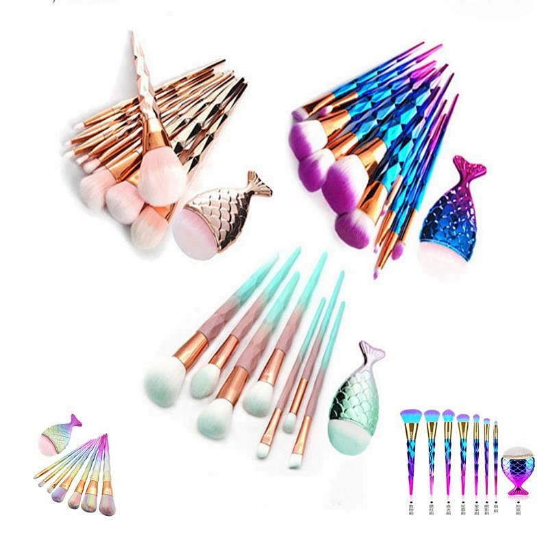 High quality promotion Fish Tail Diamond Mermaid Makeup Brush Foundation Cosmetic Brush Tool Makeup Brush