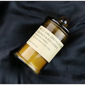 wholesale Luxury Amber Glass Scented Candle jar  custom logo wedding party Decoration candle jars
