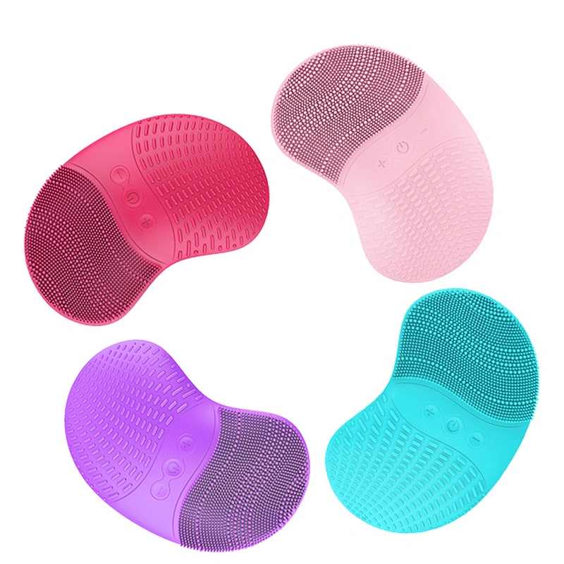Mini portable waterproof sonic Handheld  electric  silicone  face brush electric face mask face  cleaner  exfoliating brush