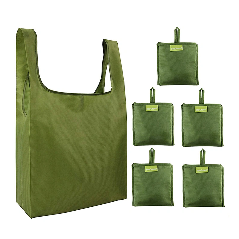 Waterproof polyester single-shoulder bag shopping bags customized LOGO outdoor travel vest folding bags