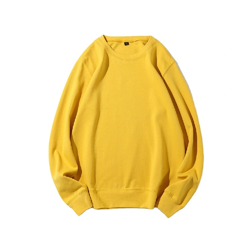Advertising promotion High Quality Long Sleeve Crewneck Men Sweatshirt Oversize Custom logo Pure Color Sweatshirt O-neck