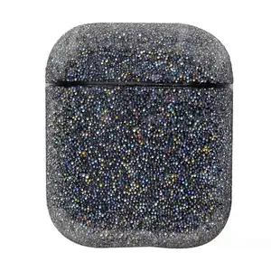 Luxury shinny bling bling resin airpods protective case airpod protector women  crystal anti-lost cover airpods charger