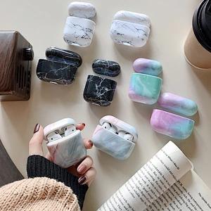 Plastic Protect Case Luxury Marble Conch Shell Earphone Headphone Case for Airpods 2 TWS Cover