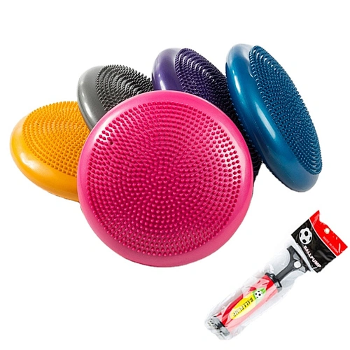 OEM Brand custom logo PVC Inflatable Stability Yoga Balance Disc Wobble Air Cushion Pad Fitness Gym balance pad