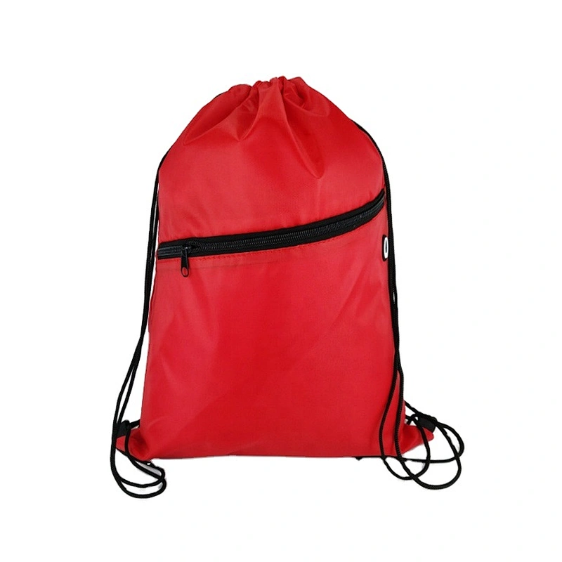 Lock rope polyester waterproof bag custom sports backpack with drawstring laundry bag